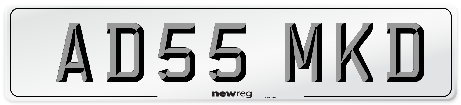 AD55 MKD Number Plate from New Reg